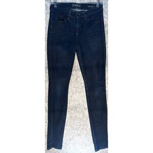 Guess Britney Skinny Faux Leather Pockets Dark Wash Denim Jeans Women's Size 28
